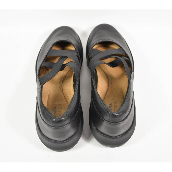 Clarks Collection Kayleigh Cove Black Combi Leather Slip On Comfort Shoes Sz 9M - Picture 5 of 8